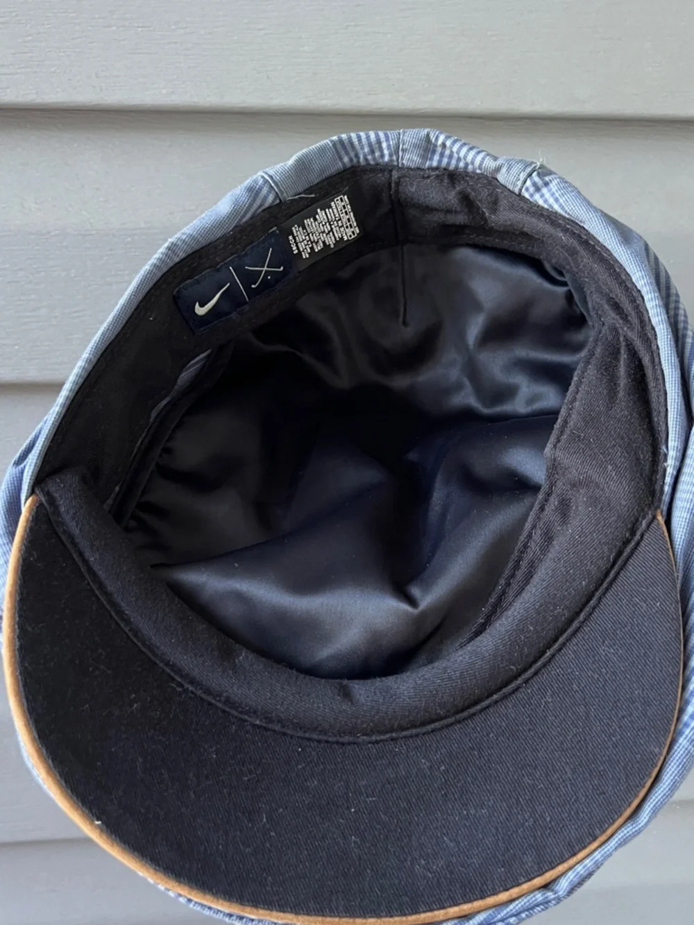 Vintage 90s Nike Flat Cap Newsboy Cabbie Golf Hat Swoosh Blue Rare